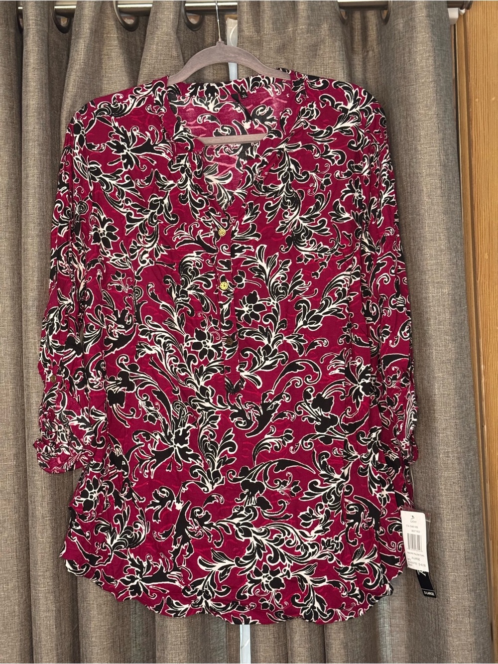 Cathy Maroon Floral Blouse